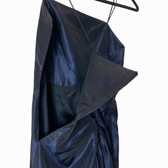 Vera Wang Vintage Black Blue Taffeta Gown Size 8 Fits 4 Formal Dress - Picture 11 of 13